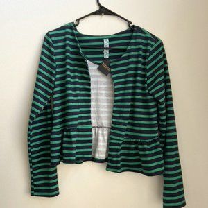 Brand NEW! Blue and green striped peplum